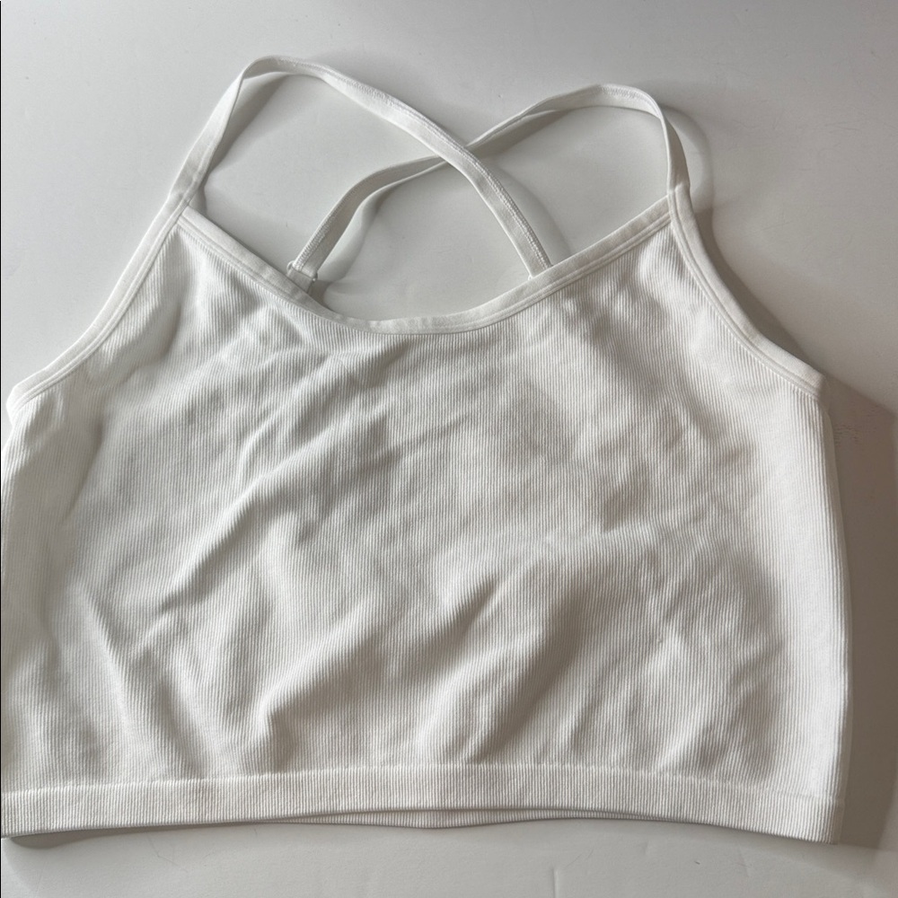 Aerie Ribbed Crop Tank Top White XXL